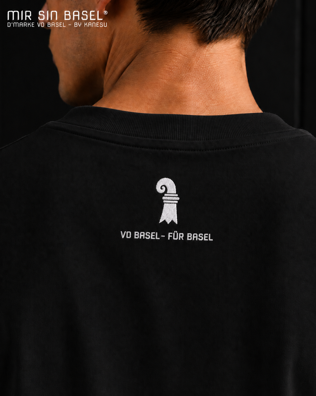 MIR SIN BASEL® Metal Badge Oversize T-Shirt Black