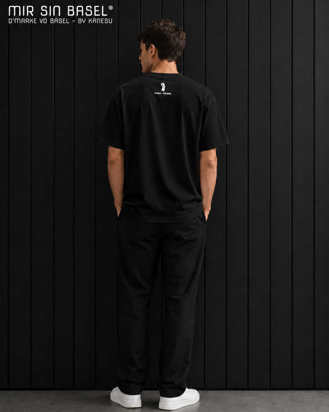 MIR SIN BASEL® Metal Badge  Oversize T-Shirt Black