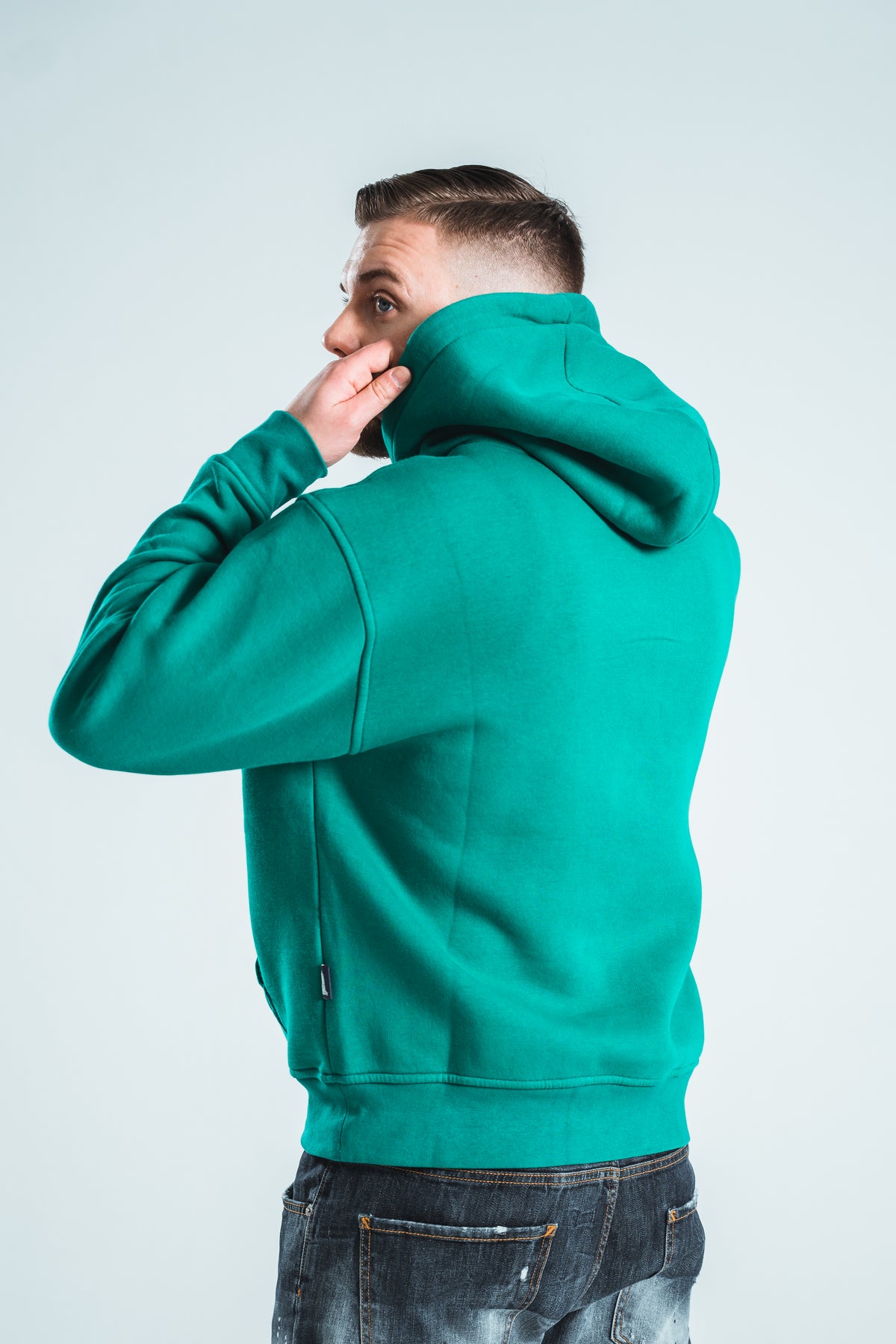 Hoodie MIR SIN BASEL – Grün – 100% Baumwolle – Unisex