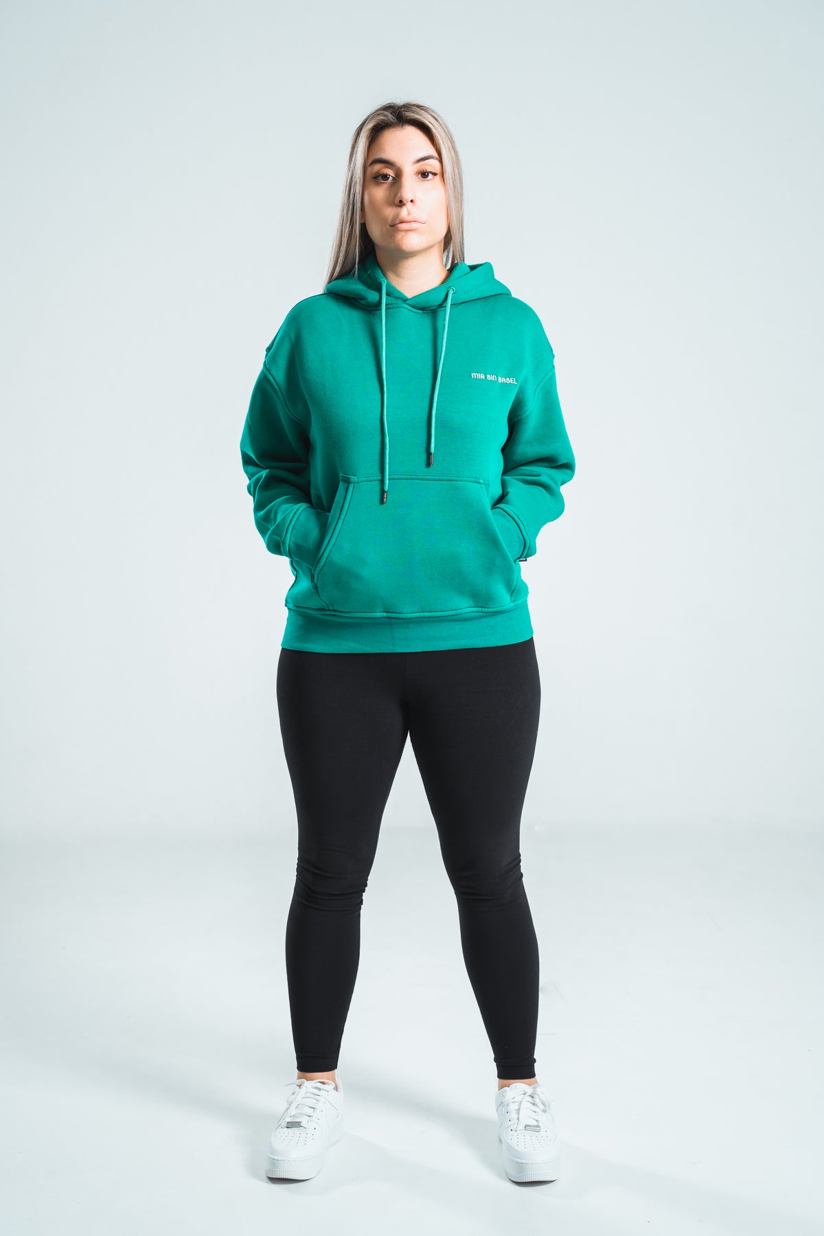 Hoodie MIR SIN BASEL – Grün – 100% Baumwolle – Unisex